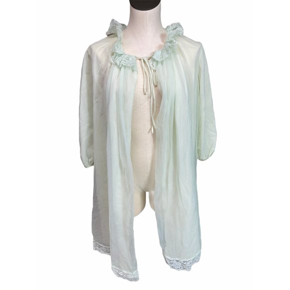 Vintage Other - Vintage 1950s Seafoam Green Sheer Robe